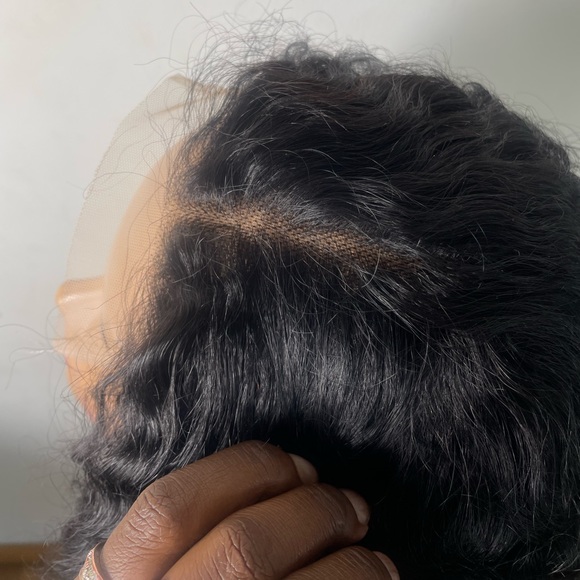 - 💫 26” 100% HUMAN HAIR DEEP BRAZILIAN WAVY LACE FRONT 4 x 4 FRONT PART WIG - Picture 8 of 11